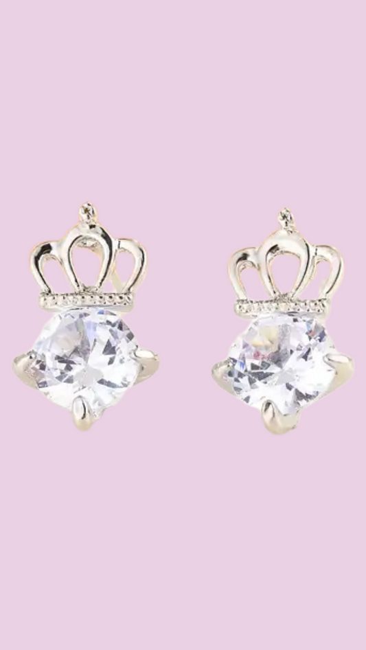 Crown Crystal Stud Earrings