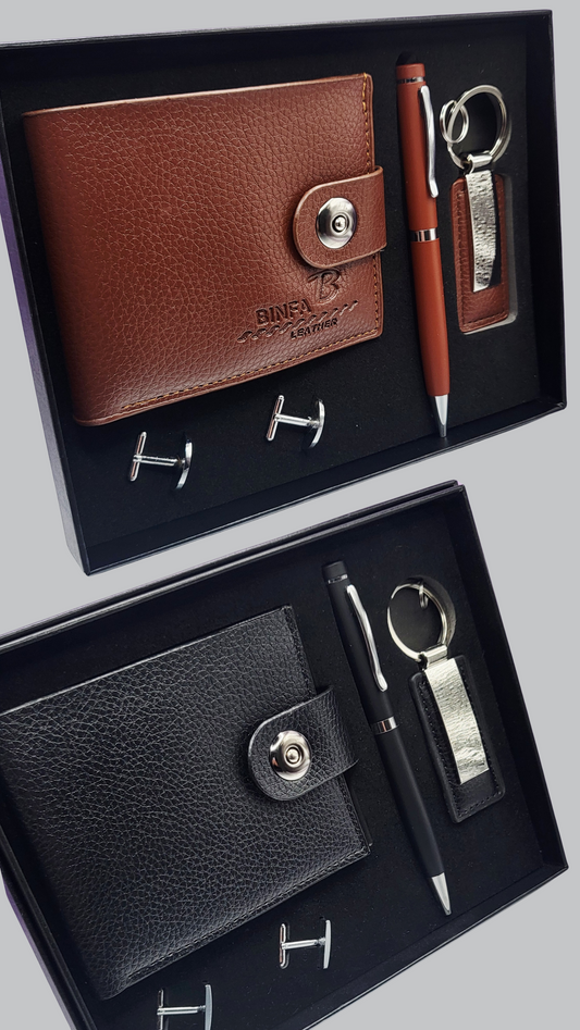 Men’s Premium Gift Set – Wallet, Pen, Keyring & Cufflinks