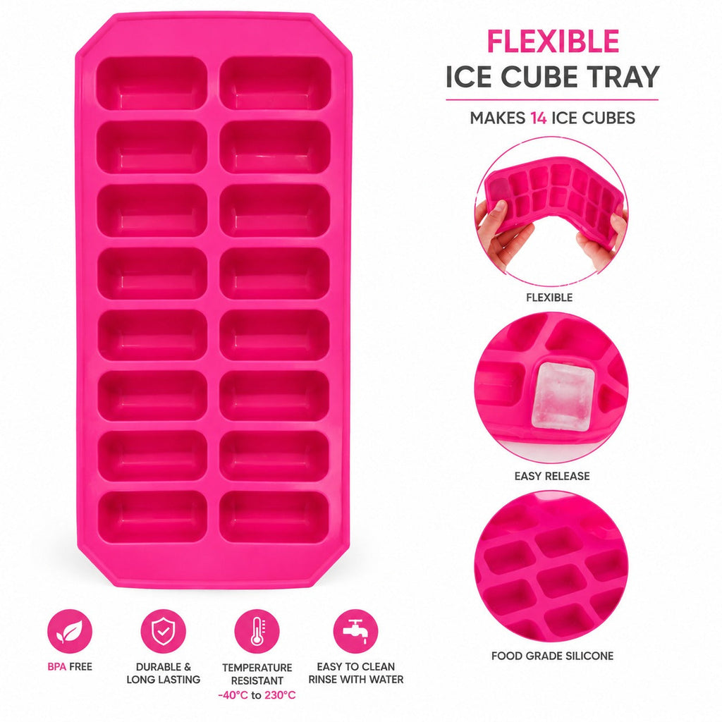 Food Grade Silicone Ice Cube Tray – BPA Free, 15 Compartments, Easy Release