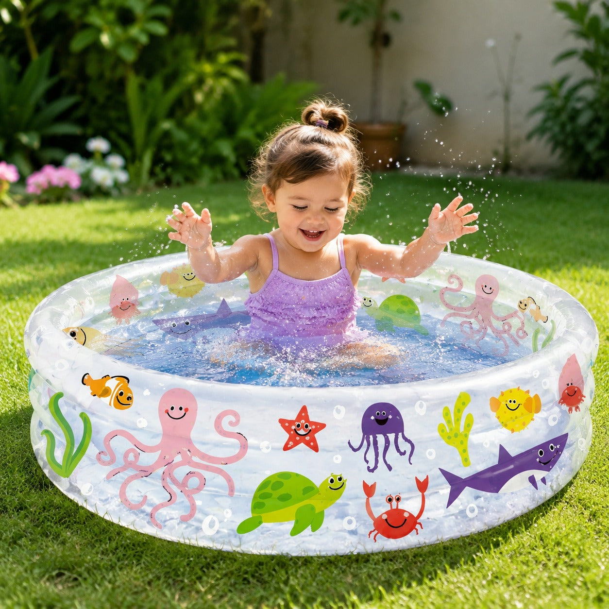 Inflatable Kids Pool – Fun Ocean Theme for Summer Water Play