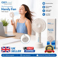 OXYcool Rechargeable Handy Fan with Stand – Portable, Lightweight, Low Noise & Powerful Airflow