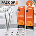 Pack of 2 Stainless Steel Tongue Scrapers – Fresh Breath & Oral Hygiene