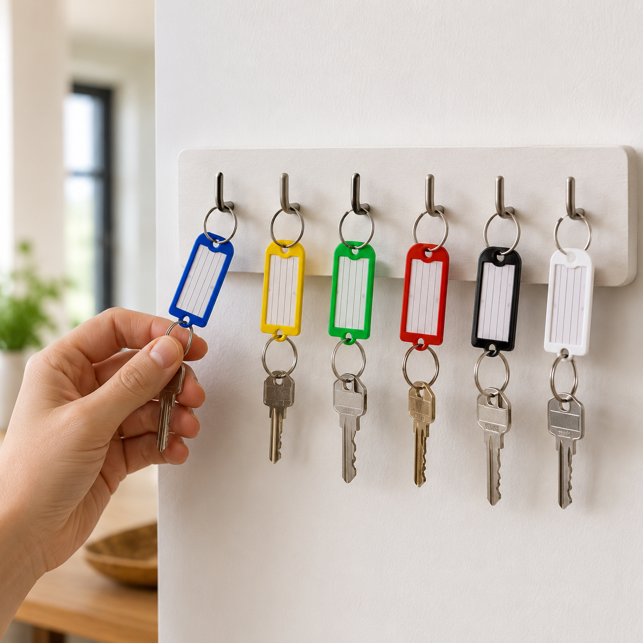 12 Pack Plastic Key Tags ID Labels Key Rings Luggage Bag Name Tags Assorted