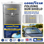 Goodyear Folding Car Sun Shade Reflective Windshield Sun Shield Universal Fit