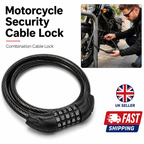 Heavy-Duty 5-Digit Combination Cable Lock for Motorcycle, Bicycle and Scooter
