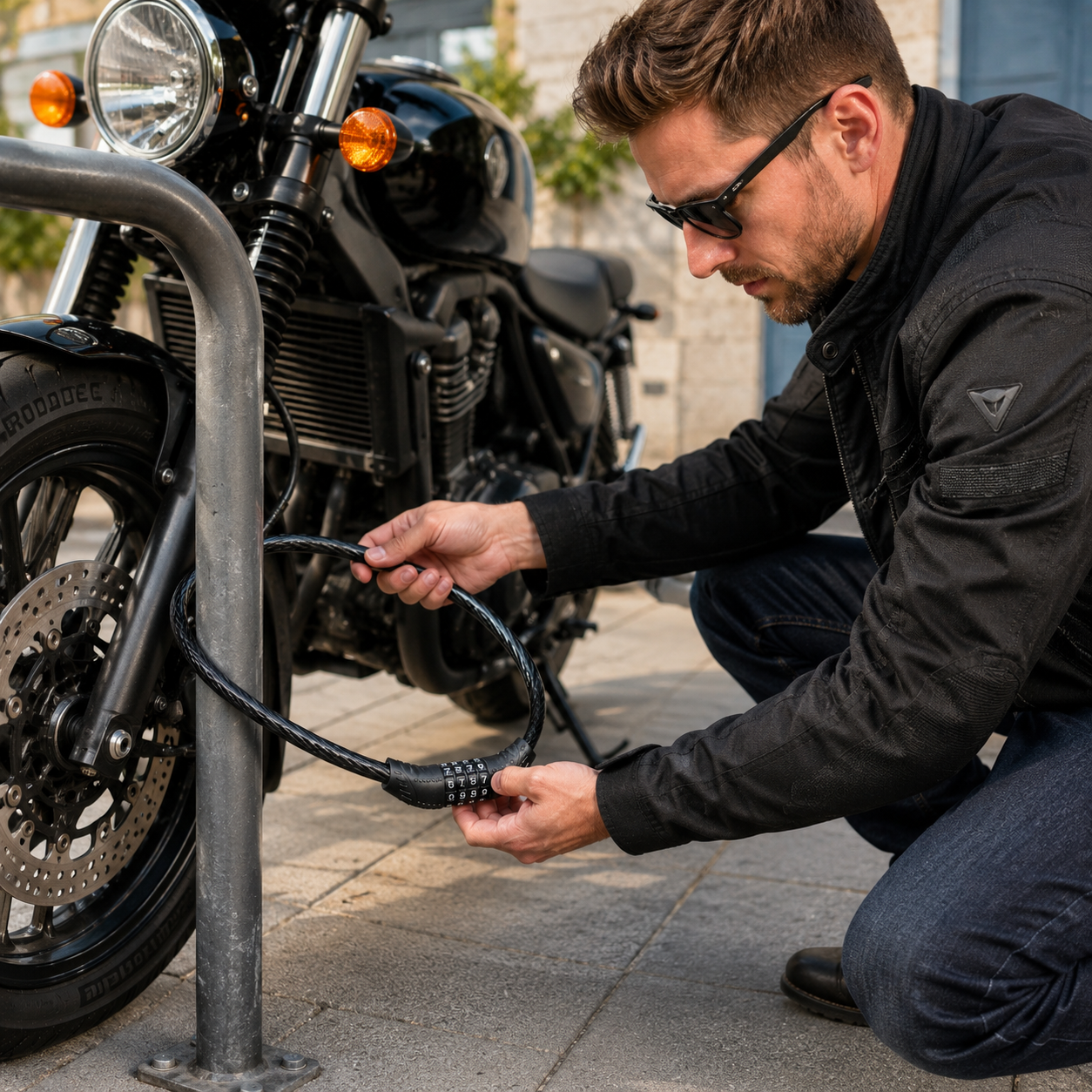 Heavy-Duty 5-Digit Combination Cable Lock for Motorcycle, Bicycle and Scooter