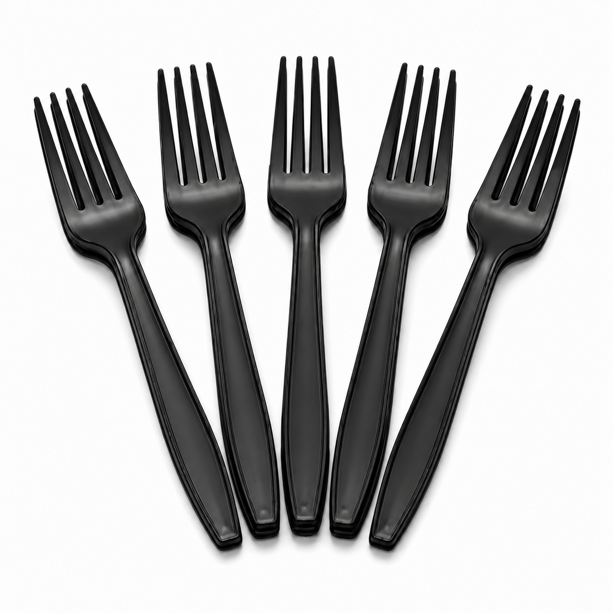50 Black Plastic Forks Disposable Heavy Duty Cutlery for BBQ Party Picnic Catering