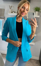 Ruched Sleeve Blazer