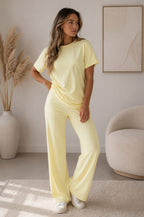 Side Cinched Flared Trousers Set