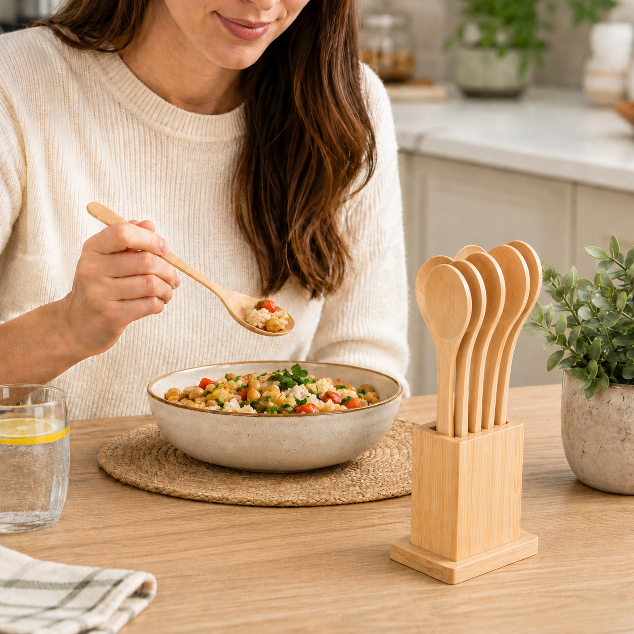 Eco-Friendly Wooden Spoons – Set of 30 Disposable Compostable Cutlery