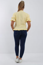 Short Sleeve Frill Cardigan