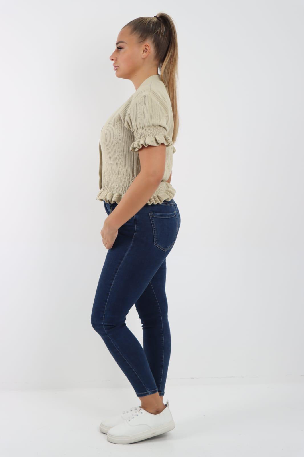 Short Sleeve Frill Cardigan