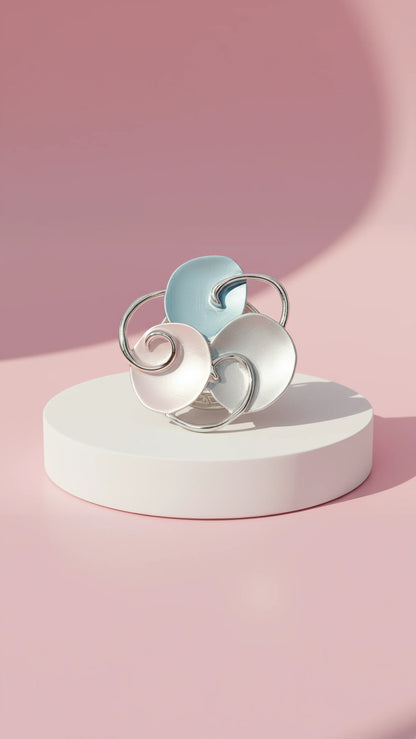 Abstract Magnetic Swirl Brooch