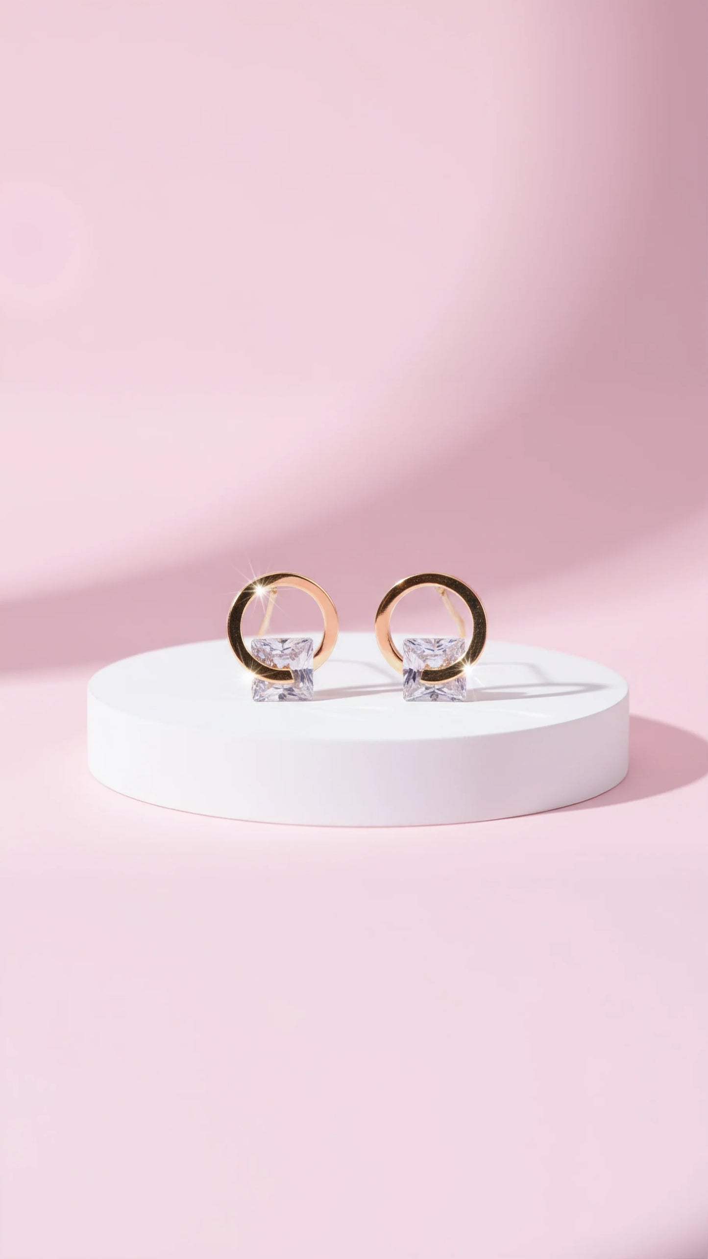 Circular Crystal Stud Earrings