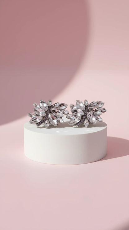 Star Burst Crystal Stud Earrings