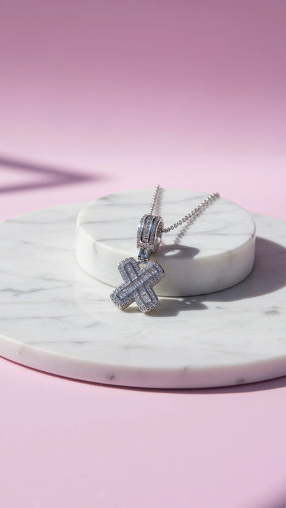 Letter X Crystal Personalized Initial Necklace