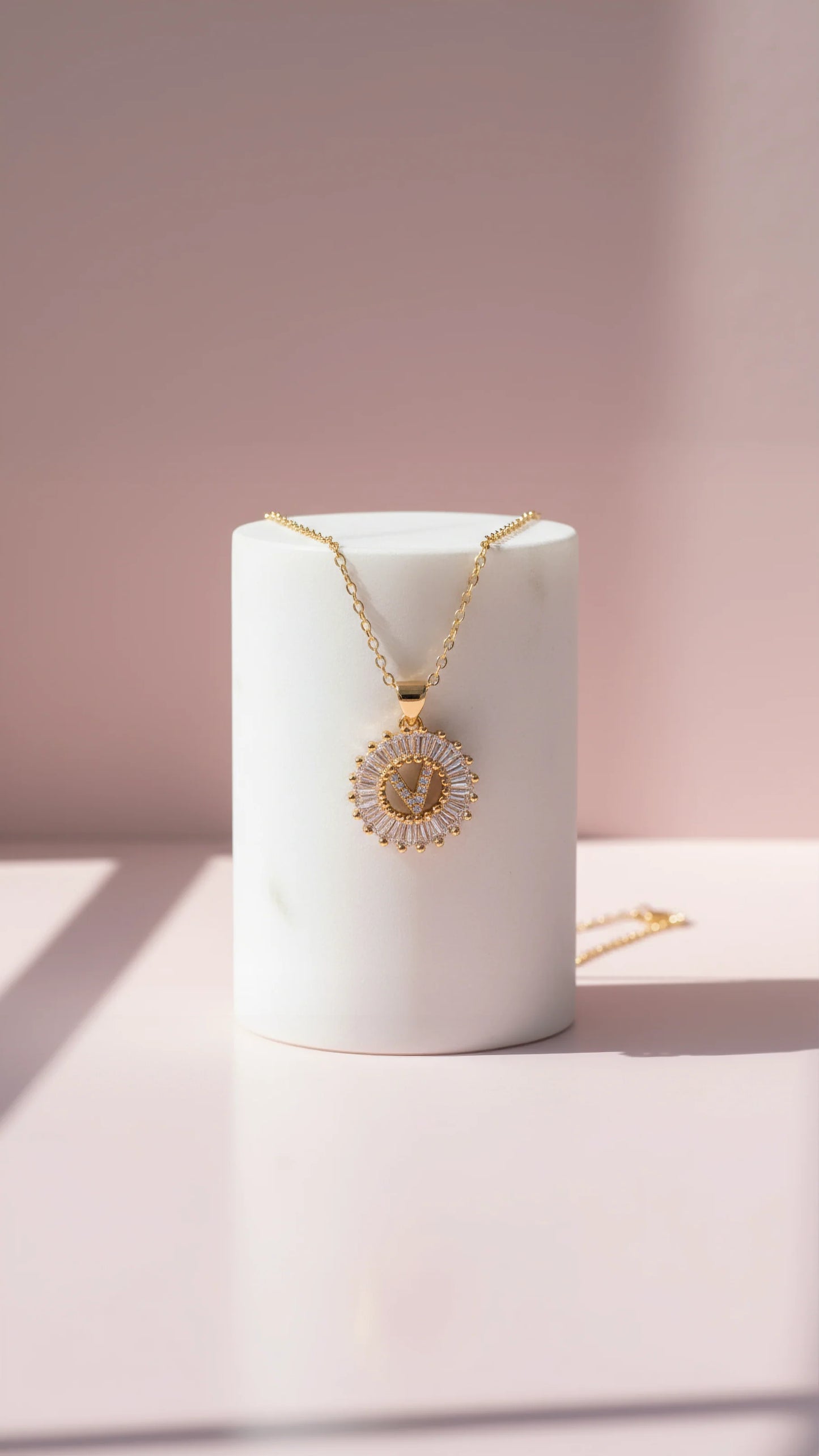 Personalized Letter Crystal Initial Necklace