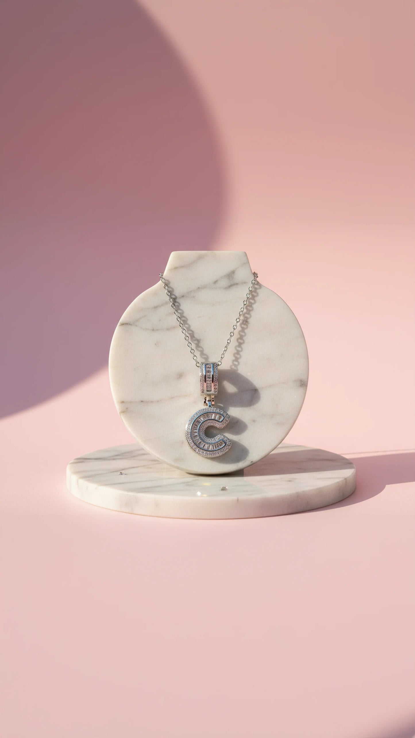 Letter C Crystal Personalized Initial Necklace