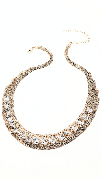 Luxe Curved Crystal Necklace