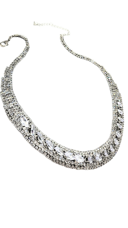 Luxe Curved Crystal Necklace