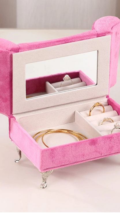 Plush Heart Jewellery Box Sofa