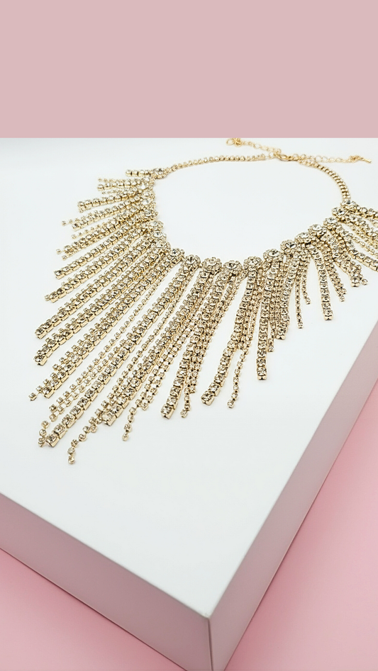 Tassel Crystal Necklace Set