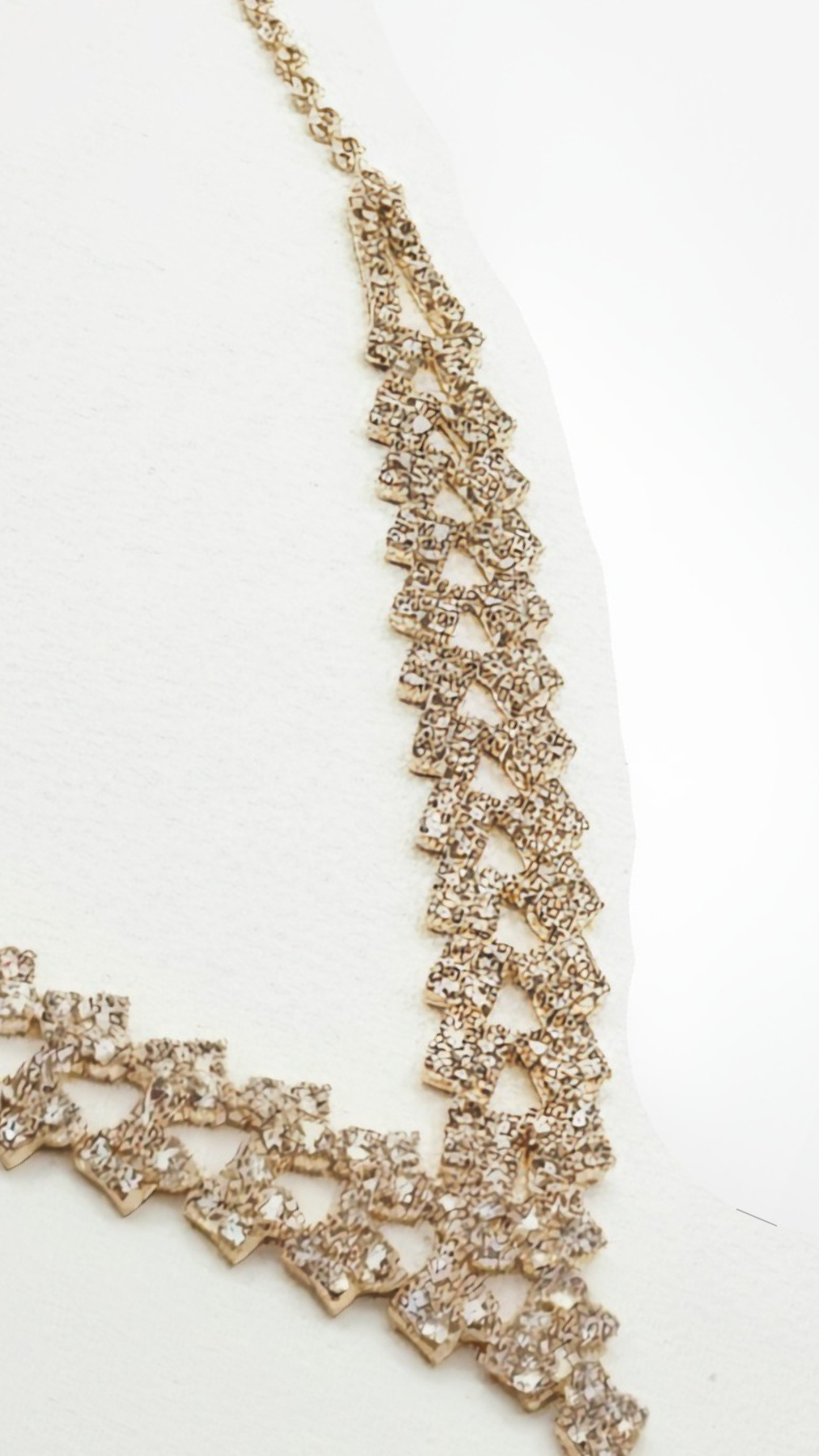 V Shaped Crystal Necklace Set