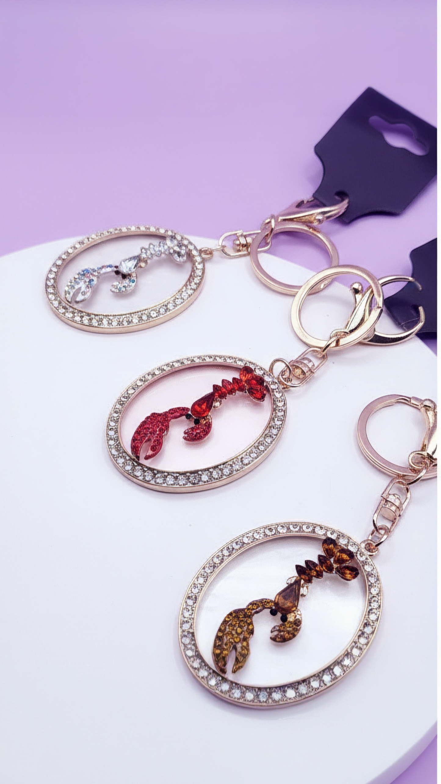 Lobster Crystal Key Ring & Bag Charm