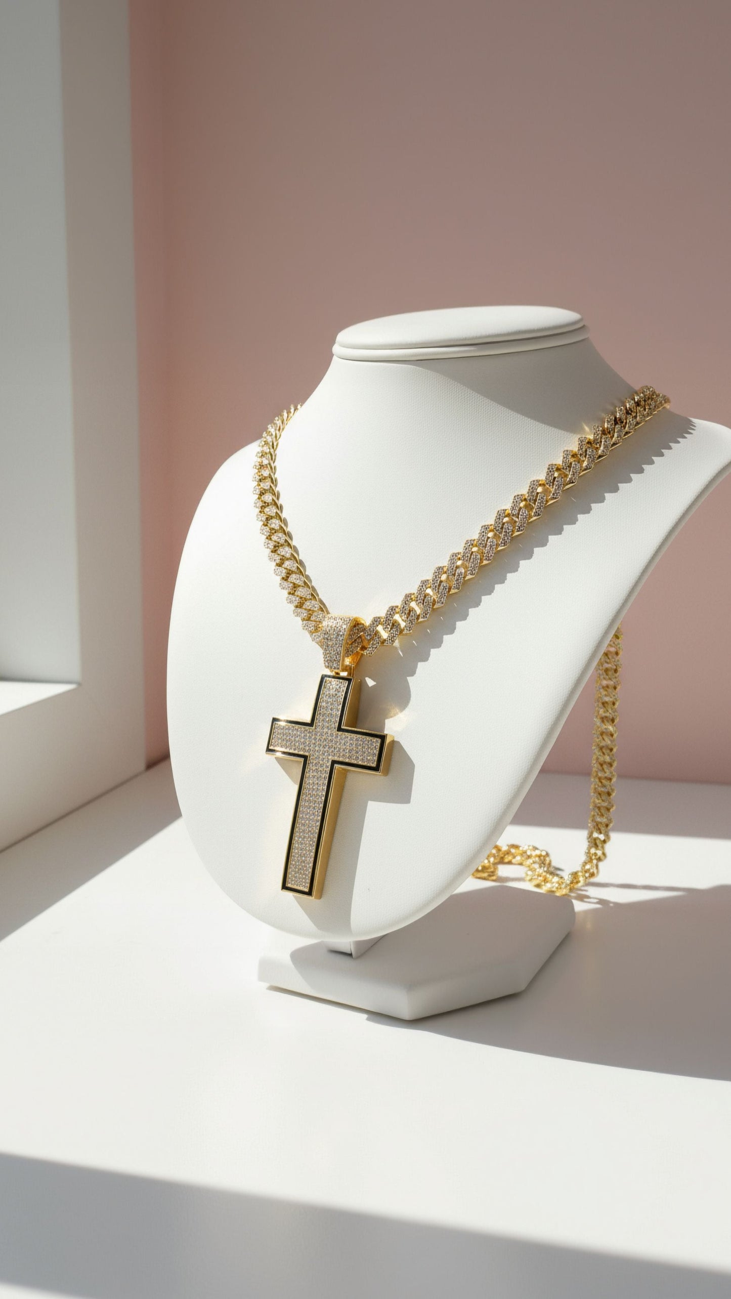 Iced Out Crystal Cross Chain Necklace
