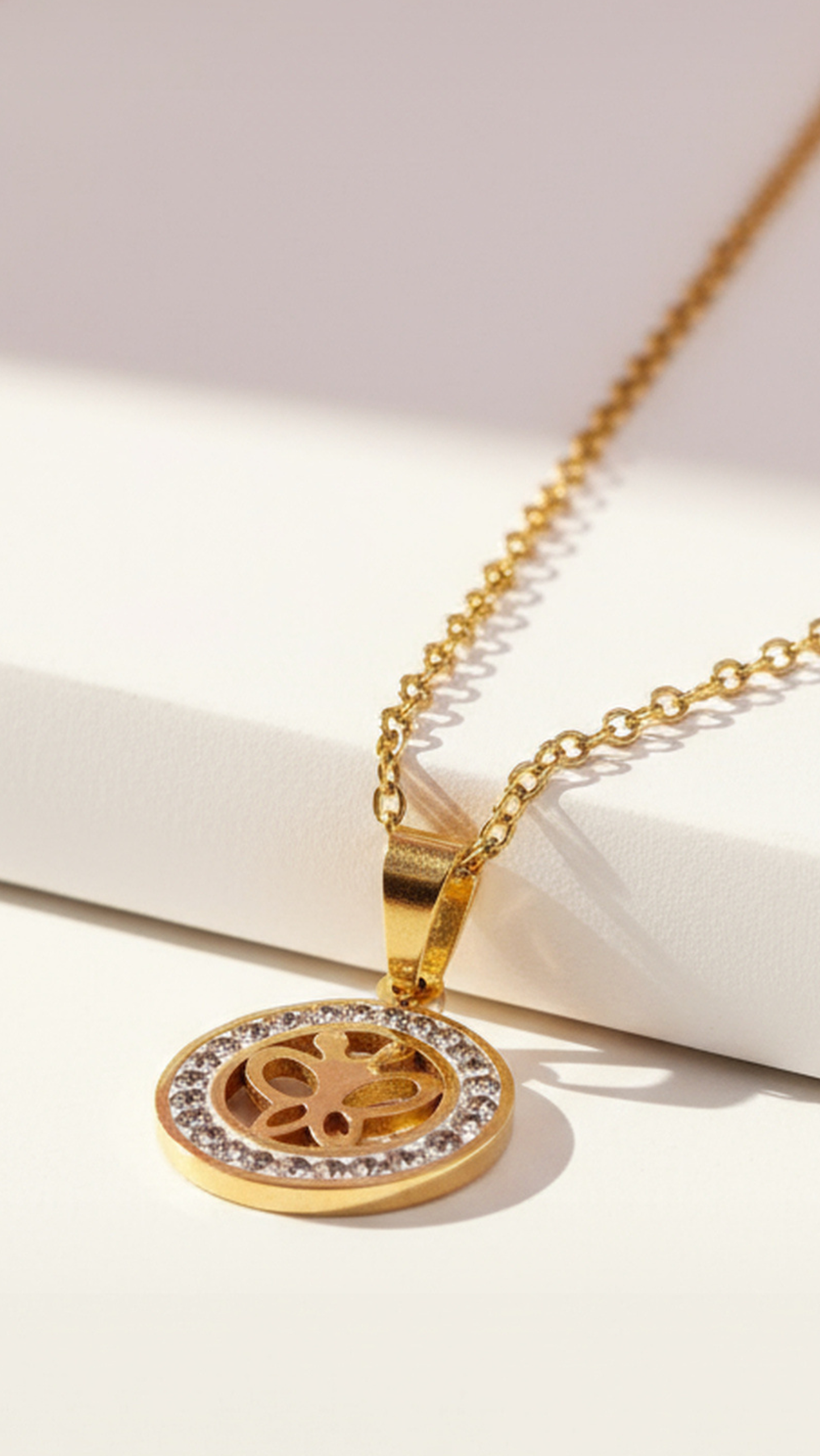 Pavé Crystal Butterfly Pendant Necklace