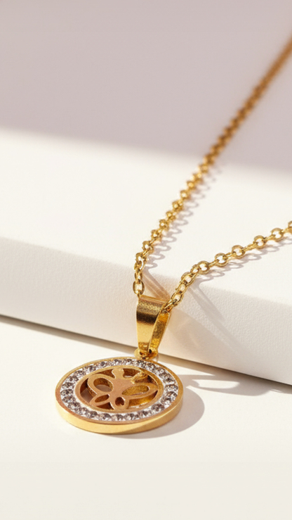 Pavé Crystal Butterfly Pendant Necklace