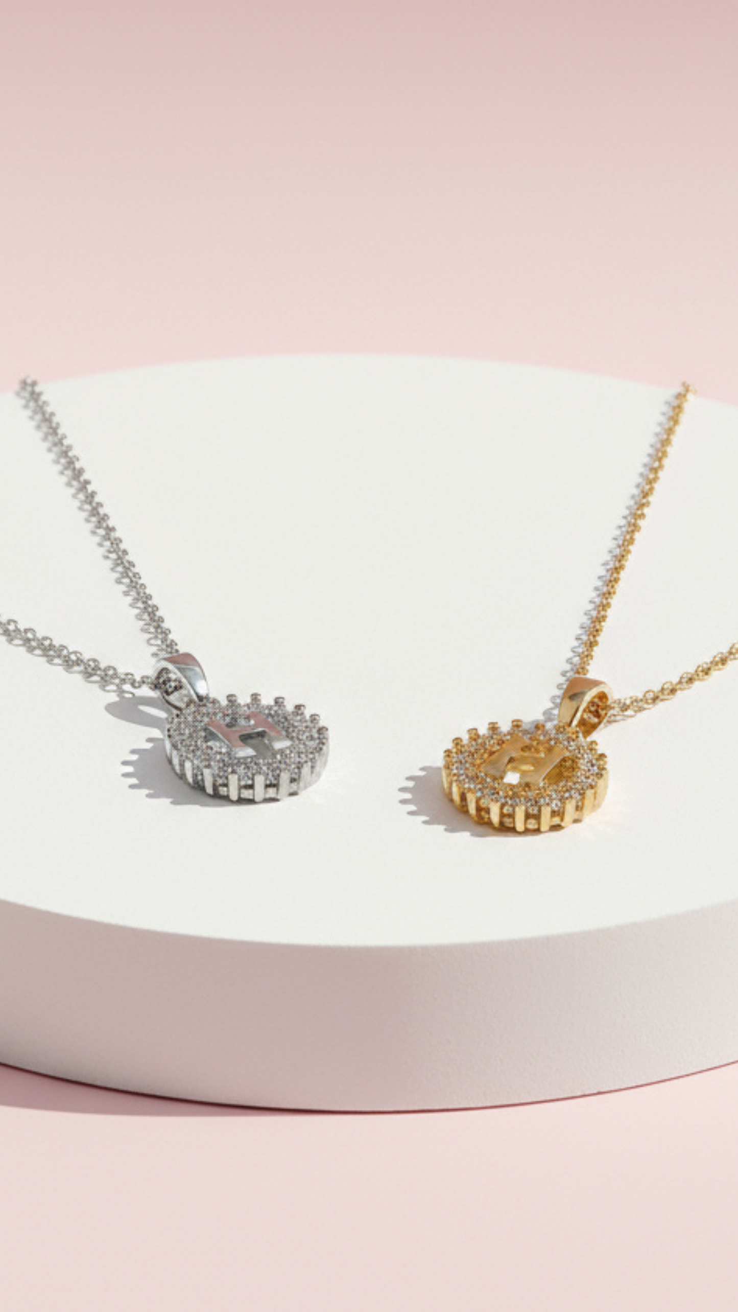 H Initial Crystal Pendant Necklace