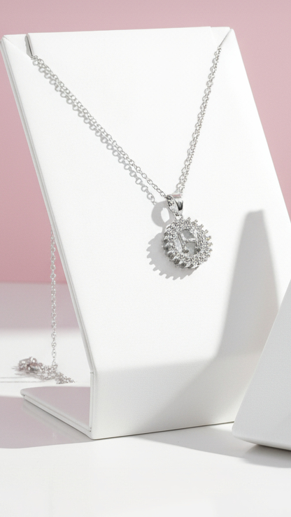 H Initial Crystal Pendant Necklace