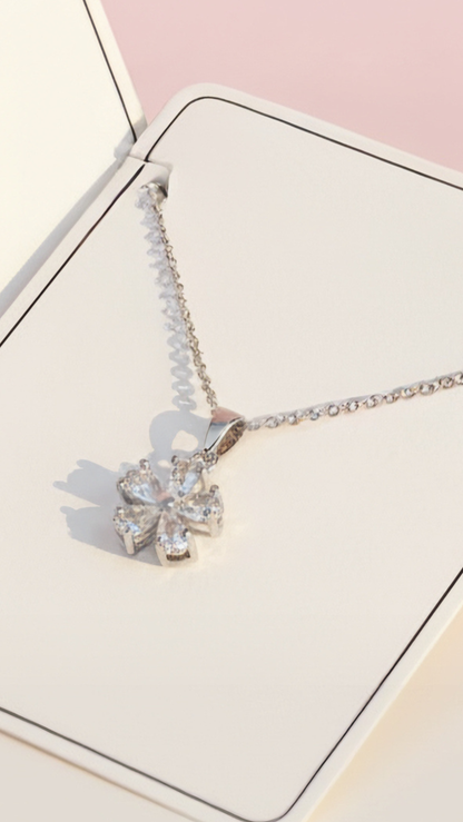 Flower Crystal Pendant Necklace