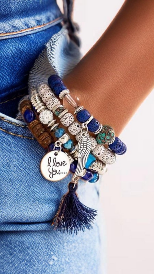 Boho Ceramic Beaded Bracelet Set