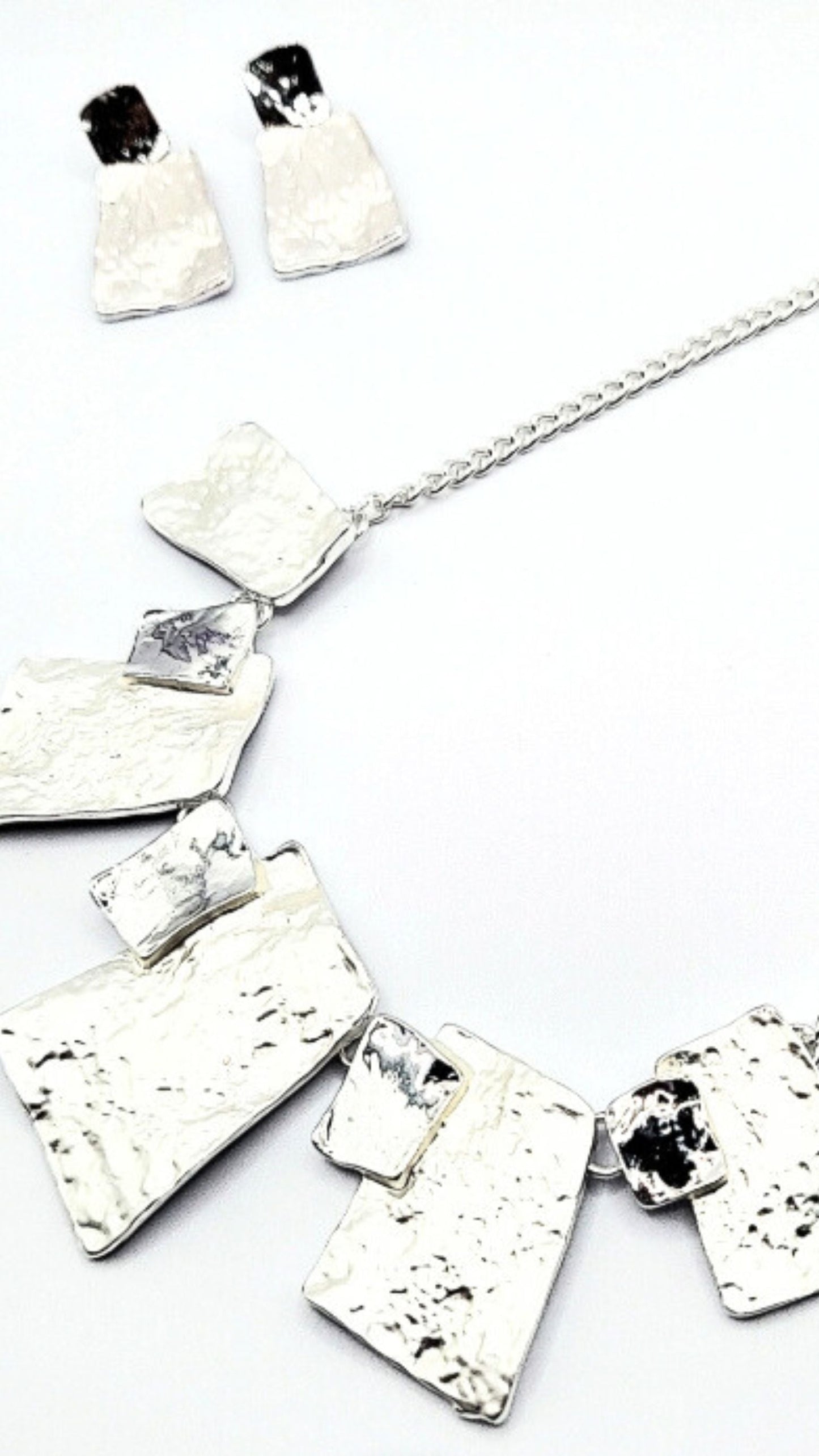 Abstract Squares Necklace & Earrings Set