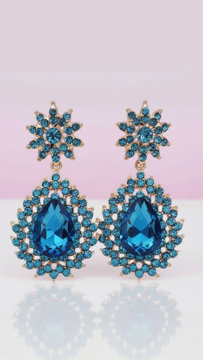 Starburst Teardrop Crystal Drop & Dangle Earrings