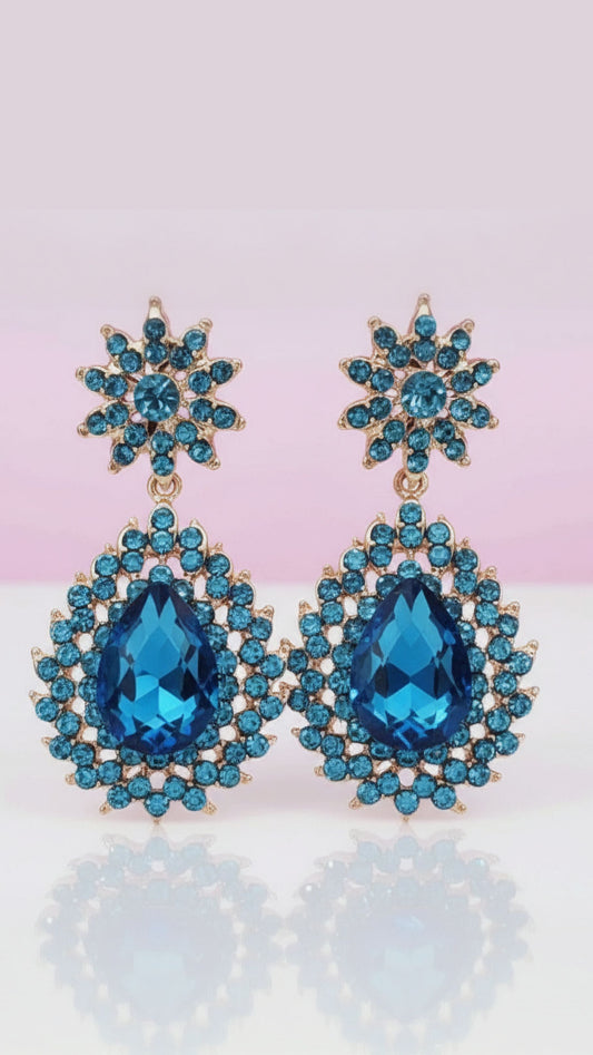 Starburst Teardrop Crystal Drop & Dangle Earrings