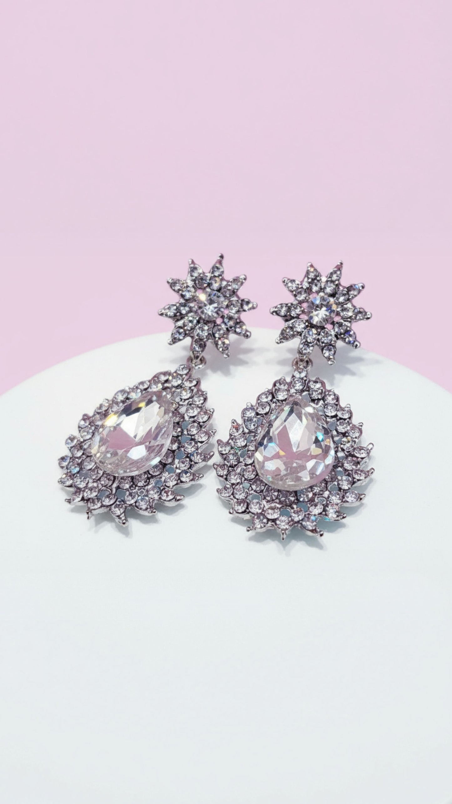 Starburst Teardrop Crystal Drop & Dangle Earrings