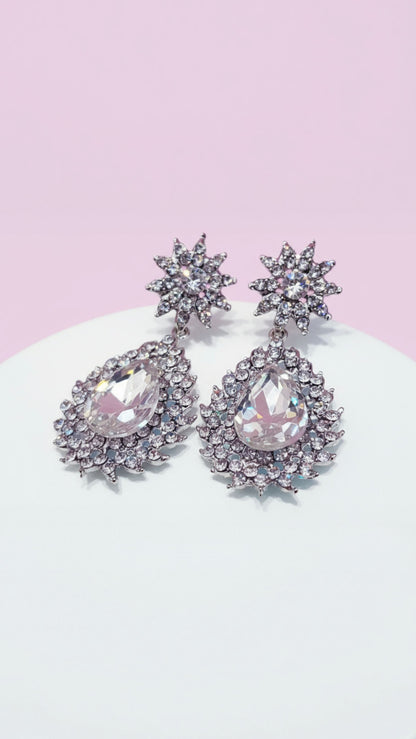 Starburst Teardrop Crystal Drop & Dangle Earrings