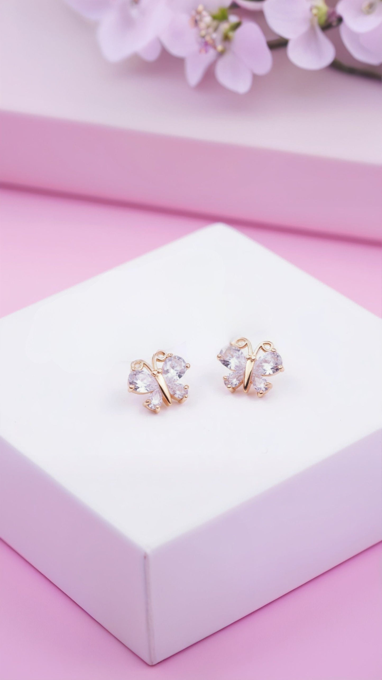 Butterfly Crystal Stud Earrings