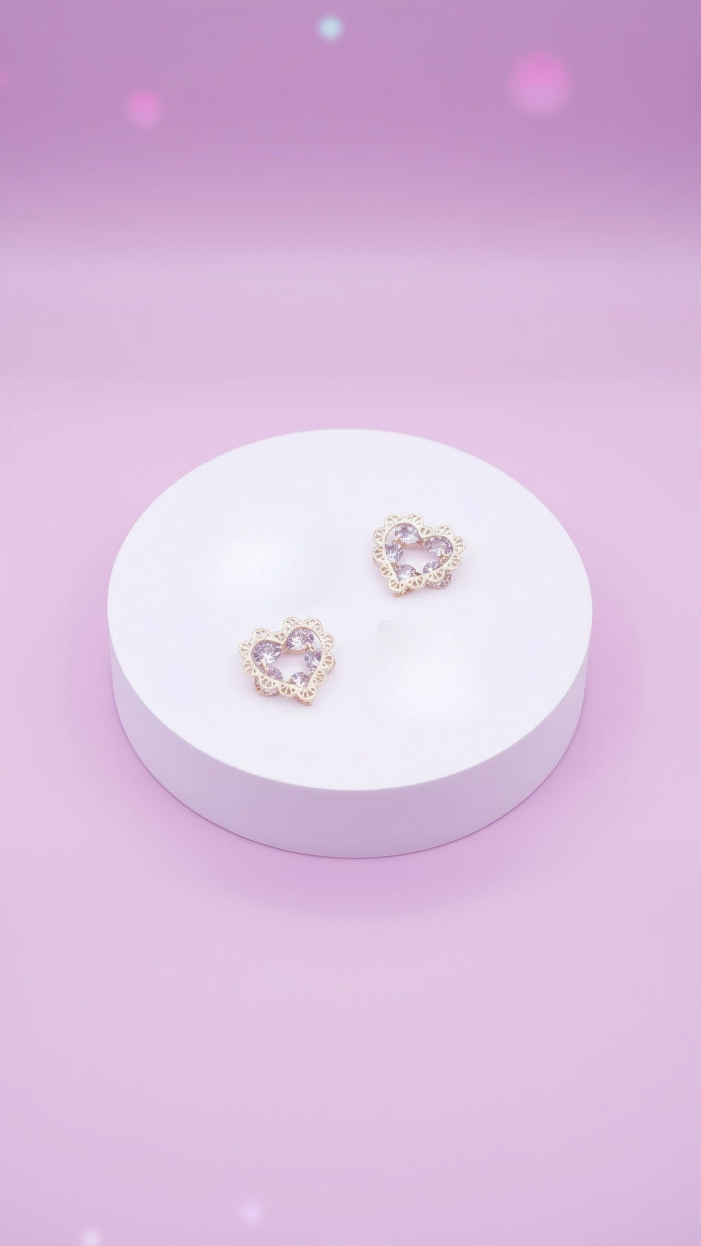 Heart Cluster Crystal Stud Earrings