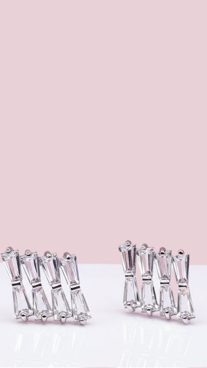 Baguette Cut Crystal Stud Earrings