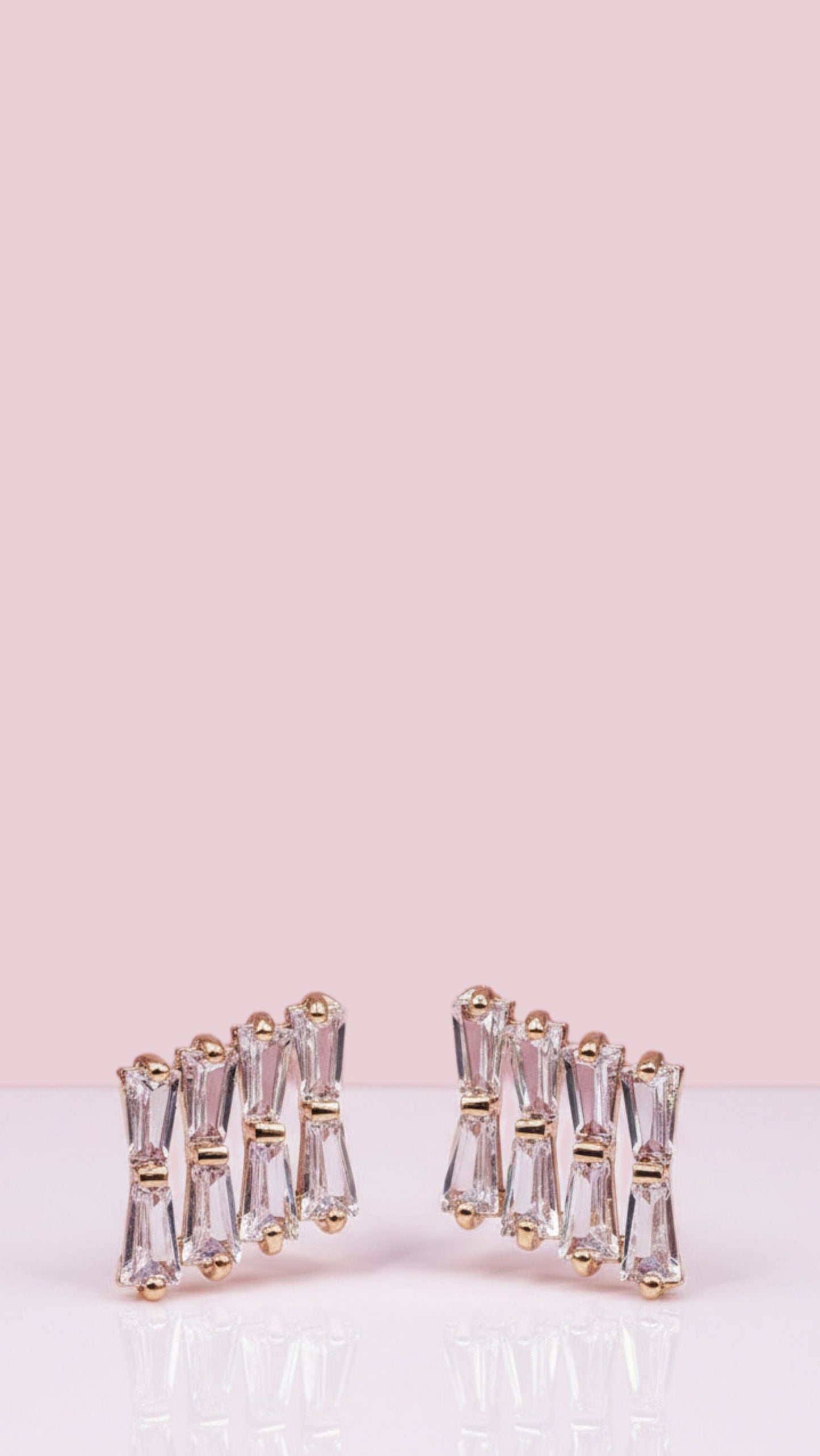 Baguette Cut Crystal Stud Earrings