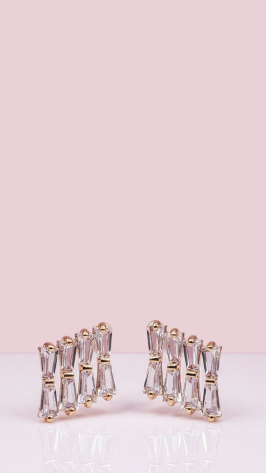 Baguette Cut Crystal Stud Earrings
