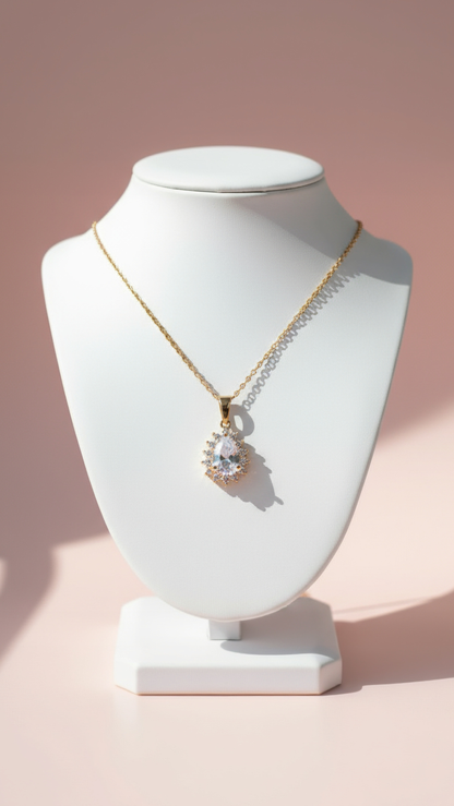 Cluster Crystal Pendant Necklace