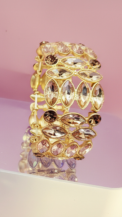 Oval Cut Stretchy Crystal Bracelet