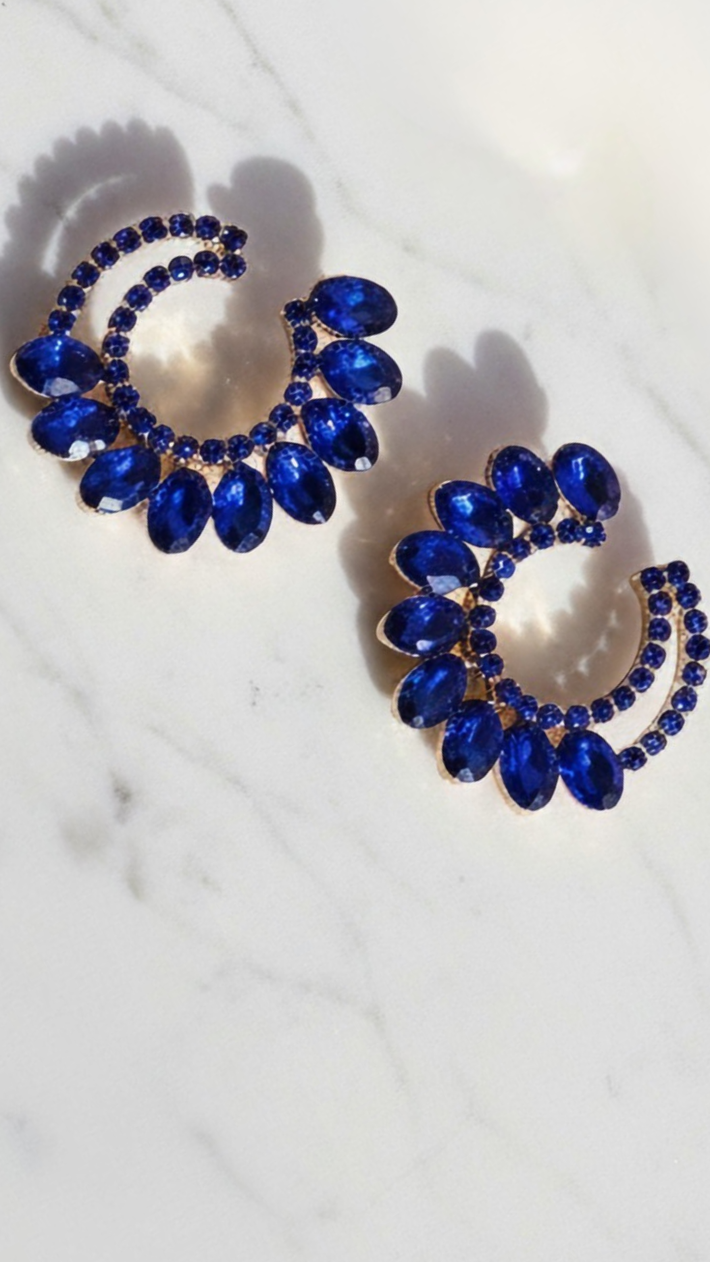 Curved Crystal Stud Earrings