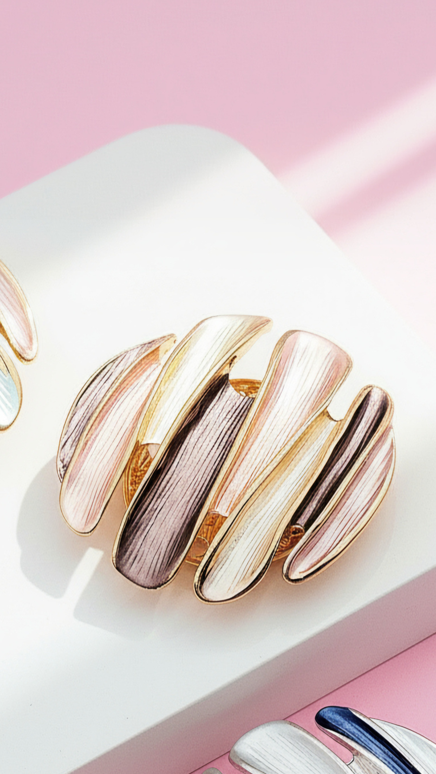 Abstract Magnetic Curved Brooch