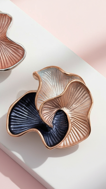 Abstract Magnetic Wavey Edged Brooch